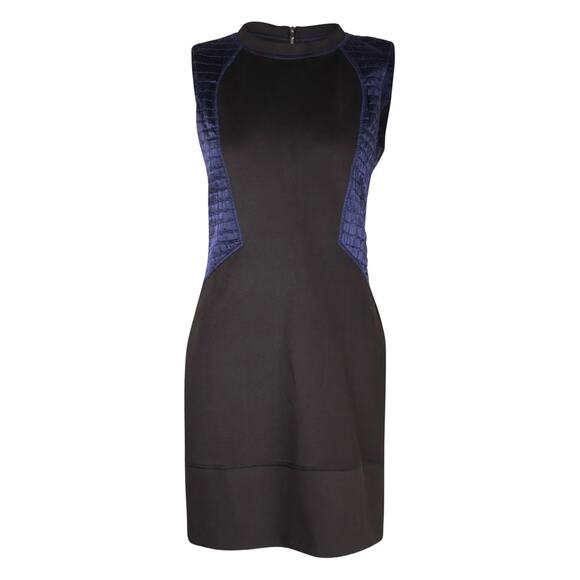 Sandro Paris Colorblock Sleeveless Sheath Mini Dress Black/Blue Women's Size 1 - Picture 2 of 10